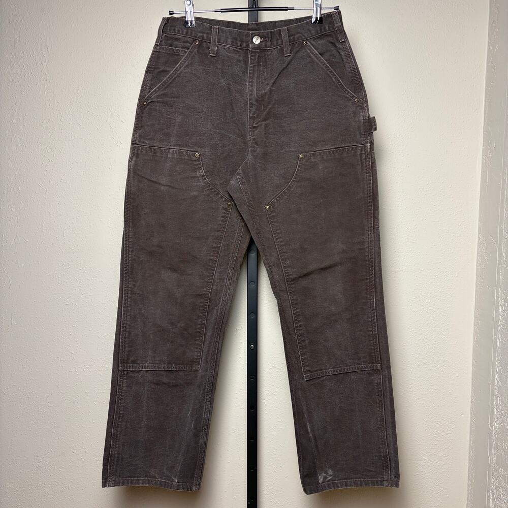 Carhartt Double Knee Dark Brown B136 Sz 30 Dungaree Carpenter Pants
